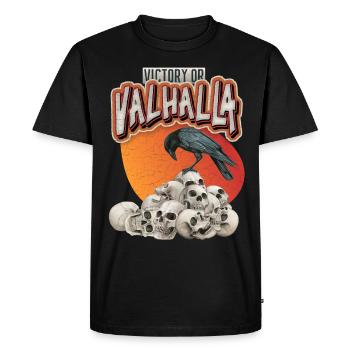 Gothic Skull Skull Corvid, Crow Valhalla - Men's Premium Organic T-Shirt - black - Front - Nico (187cm)