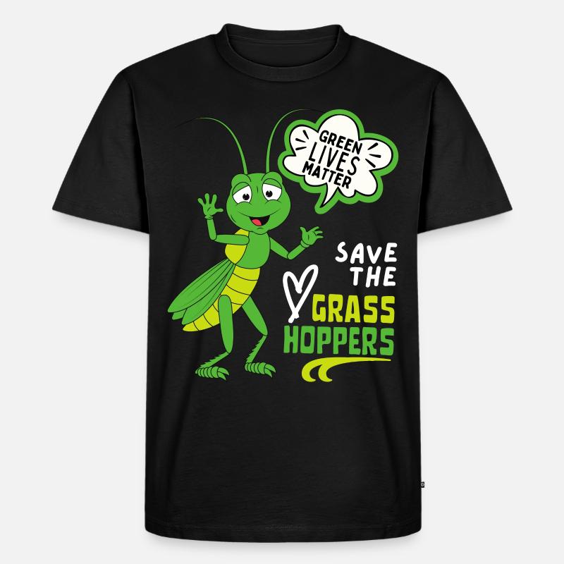 Comic Grashüpfer, lustiger Spruch Heuschrecke - Männer Premium Bio T-Shirt - Schwarz