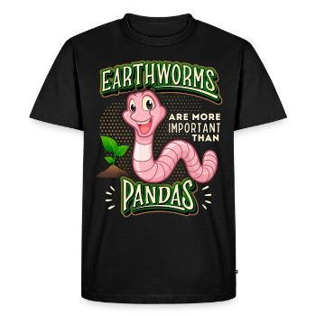Ver de terre, ver, vers de terre comique drôle de dicton - T-shirt Premium bio Homme - noir - Devant - Nico (187cm)