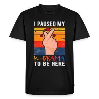 Funny I Paused My K-drama To Be Here K-pop Idols - Men's Premium Organic T-Shirt - black - Front - Nico (187cm)