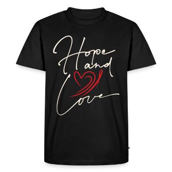 Hope-and-Love Hope-and-Love Typography Saying - Men's Premium Organic T-Shirt - black - Front - Nico (187cm)