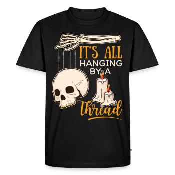 Skull Skull, Marionette, Skeleton Hand, Saying - Men's Premium Organic T-Shirt - black - Front - Nico (187cm)
