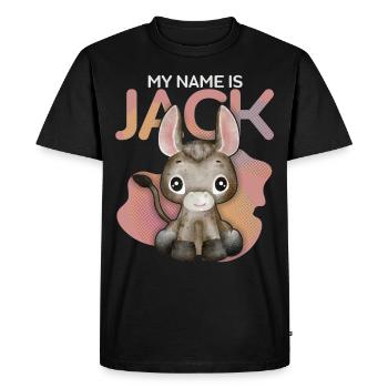 Donkey, Jack-Donkey, funny saying My-Name-Is-Jack - Men's Premium Organic T-Shirt - black - Front - Nico (187cm)