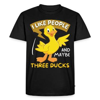 Comic Duck Funny Saying Cartoon Duck - Men's Premium Organic T-Shirt - black - Front - Nico (187cm)