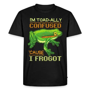 Forgetful Toad Frog toad funny saying Pun - Men's Premium Organic T-Shirt - black - Front - Nico (187cm)