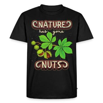 Automne, Châtaignier, Automne, Protection de l’environnement, Conservation de la nature - T-shirt Premium bio Homme - noir - Devant - Nico (187cm)