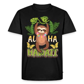 Sloth, Sloth, funny saying, - Men's Premium Organic T-Shirt - black - Front - Nico (187cm)