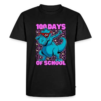 100 jours d'écoles dinosaure dab t-rex rose - T-shirt Premium bio Homme - noir - Devant - Nico (187cm)