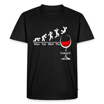 Semaine du vin Enfin le vendredi week-end - Red Wine - T-shirt Premium bio Homme - noir - Devant - Nico (187cm)