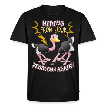 Funny Bouquet Bird-Strauss Comic Problem Solution - Men's Premium Organic T-Shirt - black - Front - Nico (187cm)
