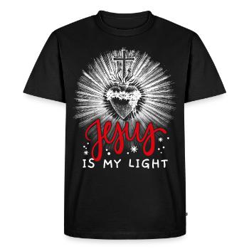 Jesus Christ, vintage heart, crown of thorns, saying - Men's Premium Organic T-Shirt - black - Front - Nico (187cm)