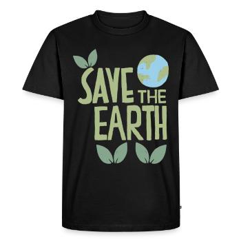Save the Earth, Conception peinte à la main, Protection de l’environnement - T-shirt Premium bio Homme - noir - Devant - Nico (187cm)