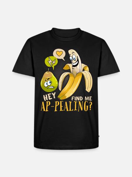 Banaan grap, grappige banaan aantrekkelijke woordspeling - Mannen Premium Bio T-shirt - zwart