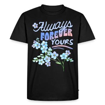Forget-my-not, forget-me-not, Valentine's Day - Men's Premium Organic T-Shirt - black - Front - Nico (187cm)