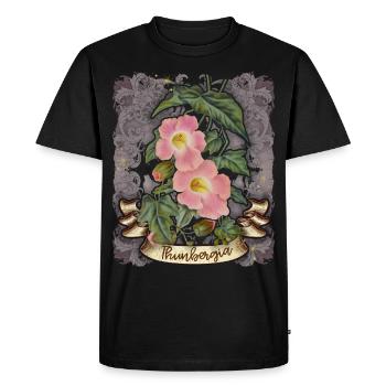 Illustration botanique de fleur de Thunbergia vintage - T-shirt Premium bio Homme - noir - Devant - Nico (187cm)