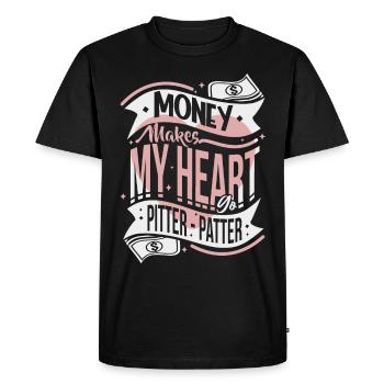 Money, Money funny typography saying - Men's Premium Organic T-Shirt - black - Front - Nico (187cm)