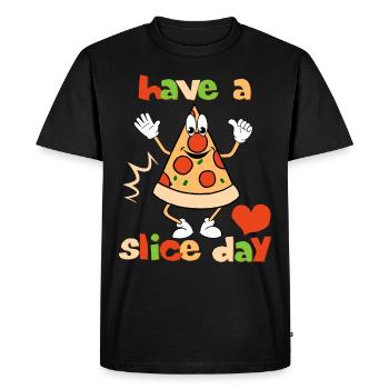 Pizza comique, jeu de mots, jeu de mots, dicton pour les fans de pizza - T-shirt Premium bio Homme - noir - Devant - Nico (187cm)