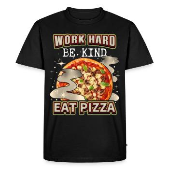 Drôle de dicton de pizza avec pizza italienne - T-shirt Premium bio Homme - noir - Devant - Nico (187cm)