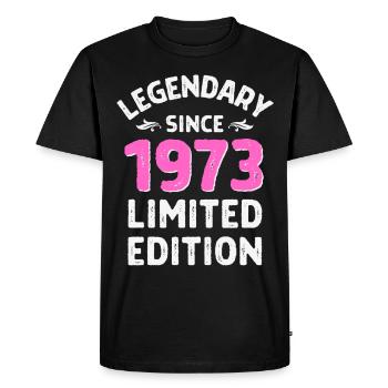 Né en 1973 légende depuis lors - T-shirt Premium bio Homme - noir - Devant - Nico (187cm)