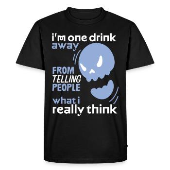 Comic skull skull funny saying, toast - Men's Premium Organic T-Shirt - black - Front - Nico (187cm)