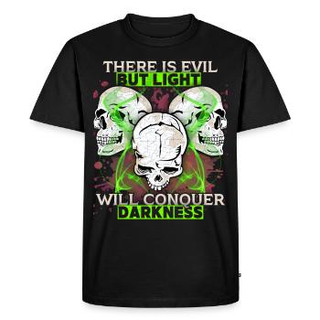 Motivation du crâne comique - T-shirt Premium bio Homme - noir - Devant - Nico (187cm)