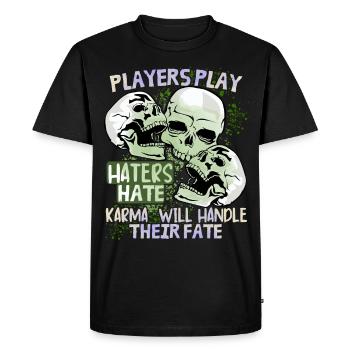 Comic Skull Skull drôle de destin disant - T-shirt Premium bio Homme - noir - Devant - Nico (187cm)