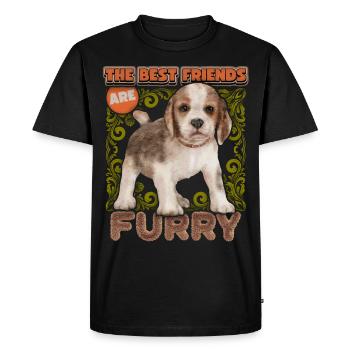 Chiot beagle, chien beagle, chien, aquarelle vintage - T-shirt Premium bio Homme - noir - Devant - Nico (187cm)