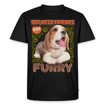 Beagle dog, beagle puppy, vintage watercolor saying - Men's Premium Organic T-Shirt - black - Front - Nico (187cm)