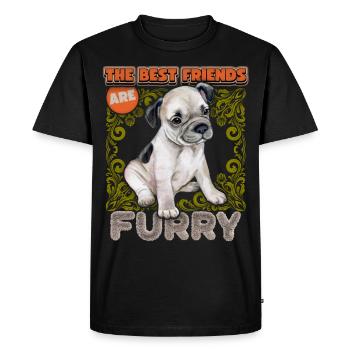 Chiot bouledogue français Dicton bouledogue français - T-shirt Premium bio Homme - noir - Devant - Nico (187cm)