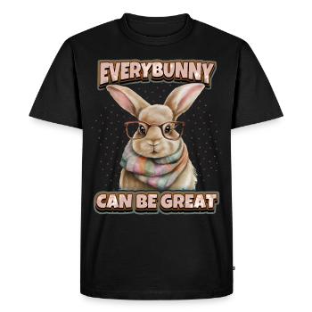 Lapin Lapin Kawaii Illustration Drôle de dicton - T-shirt Premium bio Homme - noir - Devant - Nico (187cm)