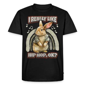 Lapin Kawaii Illustration Lapin Hip-Hop - T-shirt Premium bio Homme - noir - Devant - Nico (187cm)