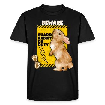 Rabbit Rabbit Funny Saying Guard-Rabbit Joke - Men's Premium Organic T-Shirt - black - Front - Nico (187cm)