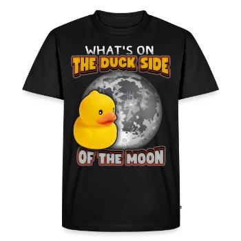 Canard comique, canard en caoutchouc drôle de dicton avec la lune - T-shirt Premium bio Homme - noir - Devant - Nico (187cm)