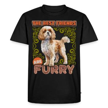 Cavapoo dog vintage illustration, funny saying - Men's Premium Organic T-Shirt - black - Front - Nico (187cm)