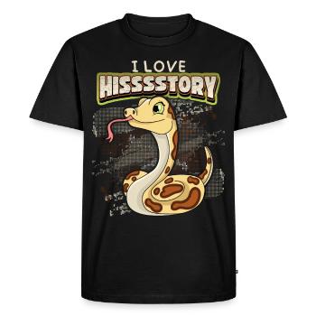 Serpent Kawaii dans le style comique, drôle de dicton - T-shirt Premium bio Homme - noir - Devant - Nico (187cm)