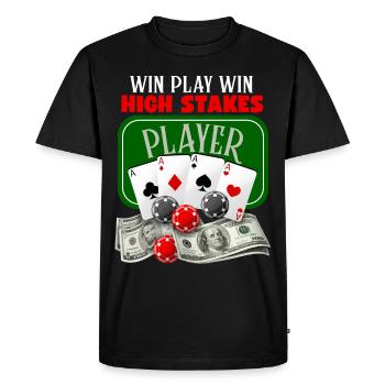 Poker, Poker Game, Poker Chips, Saying - Men's Premium Organic T-Shirt - black - Front - Nico (187cm)