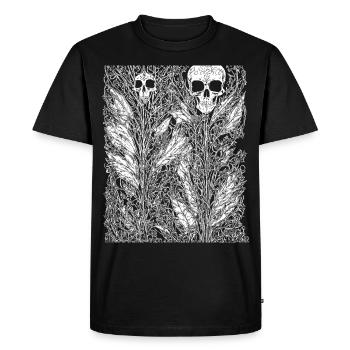 Foxes Japanese Cherry Blossom Flower Kitsune Fox - Men's Premium Organic T-Shirt - black - Front - Nico (187cm)