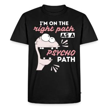 Comic Psychopath, drôle de dicton - T-shirt Premium bio Homme - noir - Devant - Nico (187cm)