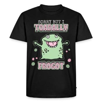 Toad, Frog, Toad Funny Saying, Pun - Men's Premium Organic T-Shirt - black - Front - Nico (187cm)