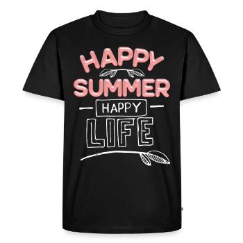 Été été, Happy-Summer Dicton - T-shirt Premium bio Homme - noir - Devant - Nico (187cm)