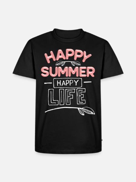 Summer Summer, Happy-Summer Saying - Men's Premium Organic T-Shirt - black