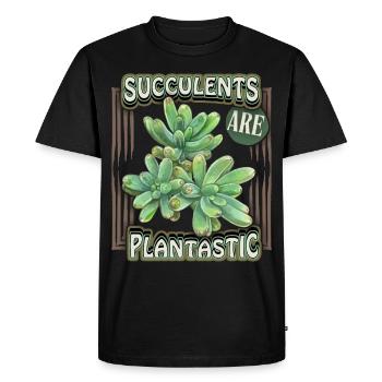 Illustration succulente, dicton drôle, jeu de mots - T-shirt Premium bio Homme - noir - Devant - Nico (187cm)