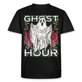 Uncanny Ghost, Ghost, Gothic Ghost Hour - Men's Premium Organic T-Shirt - black - Front - Nico (187cm)
