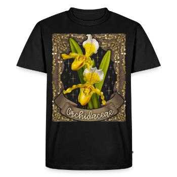 Orchids vintage botanical illustration - Men's Premium Organic T-Shirt - black - Front - Nico (187cm)