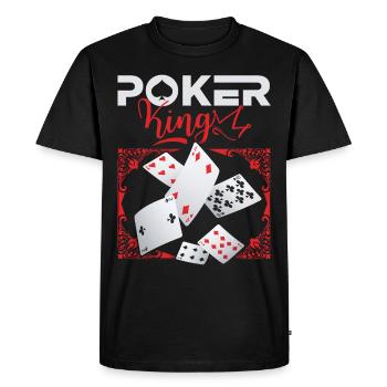 Poker King, Poker Saying, Poker Champion - Men's Premium Organic T-Shirt - black - Front - Nico (187cm)