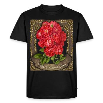 Rose antique, Rose botanique, Roses millésimées - T-shirt Premium bio Homme - noir - Devant - Nico (187cm)