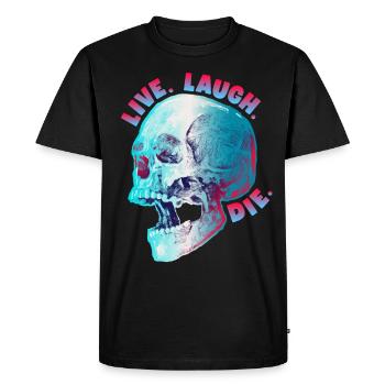 Drôle de crâne, dicton morbide, design de motard - T-shirt Premium bio Homme - noir - Devant - Nico (187cm)
