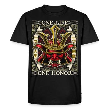 Japanese Samurai Demon, Samurai Warrior, Spell - Men's Premium Organic T-Shirt - black - Front - Nico (187cm)