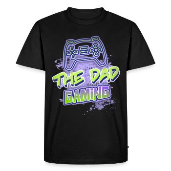 Gaming dad, funny saying - Men's Premium Organic T-Shirt - black - Front - Nico (187cm)