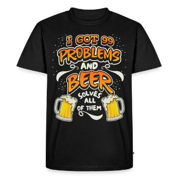 Bière, blague pour les buveurs de bière, drôle de dicton - T-shirt Premium bio Homme - noir - Devant - Nico (187cm)